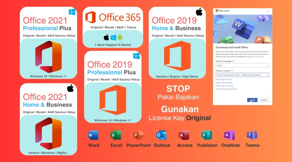 Beli Office 2019 2021 365 Original Lifetime Murah
